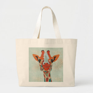 Bolsa Tote Grande Saco espreitando ambarino do girafa