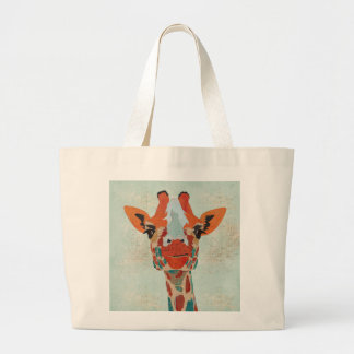Bolsa Tote Grande Saco espreitando ambarino do girafa