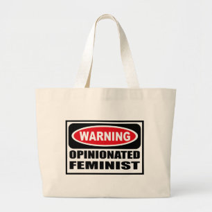 Bolsa Tote Grande Saco FEMINISTA OPINATIVO de advertência