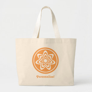 Bolsa Tote Grande Saco Floral de Explosão, Laranja