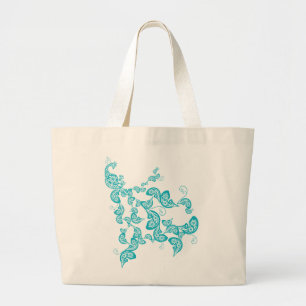 Bolsa Tote Grande Saco floral do costume do pavão de Paisley Boho d