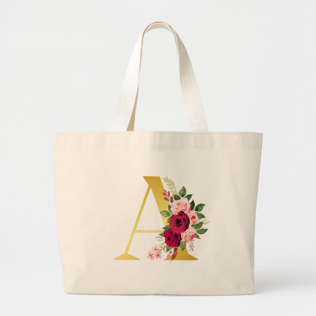 Bolsa Tote Grande Saco Floral Monograma "A" Tote (Frente)