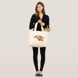 Bolsa Tote Grande Saco grande com desenho de croissant