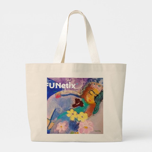 Bolsa Tote Grande Saco grande de algodão personalizado com logotipo  (Verso)