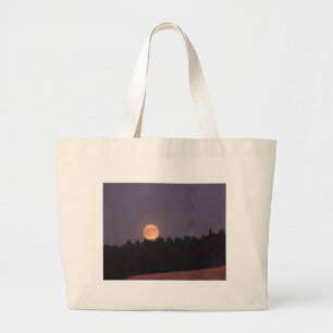 Bolsa Tote Grande Saco Grande de August Supermoon sobre Paradise Rid