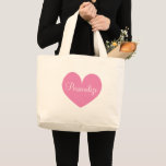 Bolsa Tote Grande Saco grande e cor-de-rosa, grande e grande, de toa<br><div class="desc">Saco grande e cor-de-rosa personalizado. As cores podem ser alteradas. Modelo de texto personalizado. Escrita elegante. Excelente de casamento e muito mais. Altere a quantidade para obter o preço em massa barato.</div>