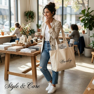 Bolsa Tote Grande Saco Jumbo com Texto de Nome Personalizado Grande
