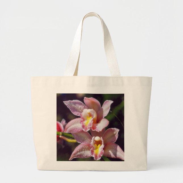Bolsa Tote Grande Saco Orquídeo Rosa (Frente)