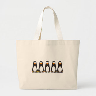 Bolsa Tote Grande Saco pensativo dos pinguins de Lotsa
