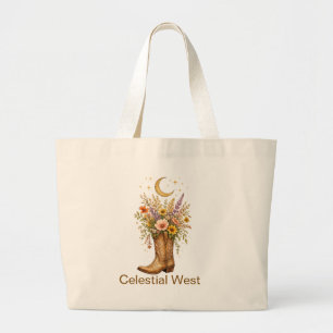 Bolsa Tote Grande Saco Personalizado Celestial West Cowboy Boots Tot