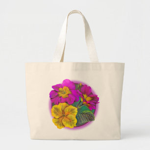 Bolsa Tote Grande Saco preto amarelo e roxo de arte