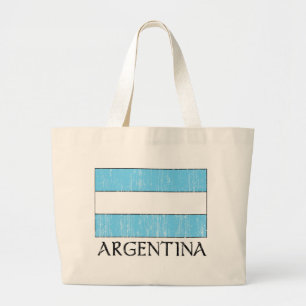 Bolsa Tote Grande Saco retro da bandeira de Argentina