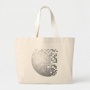 Bolsa Tote Grande Saco retro do divertimento da bola do disco