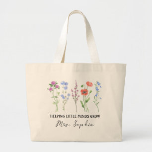 Bolsa Tote Grande Saco Tote 'Ajudando Mentes Pequenas a Crescer' N