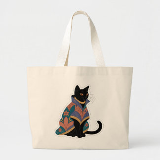Bolsa Tote Grande Saco Tote Botânico de Tom Joia com Gato