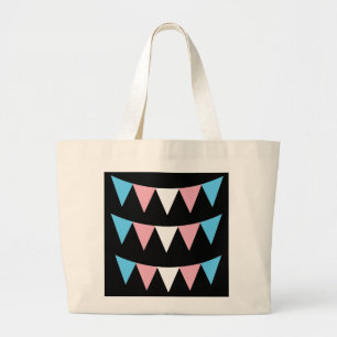 Bolsa Tote Grande Saco tote com bandeira do Orgulho Trans