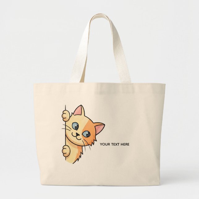 Bolsa Tote Grande Saco tote com gato (Frente)