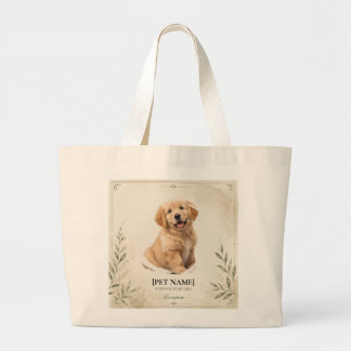 Bolsa Tote Grande Saco Tote com Retrato Personalizado do Animal de E
