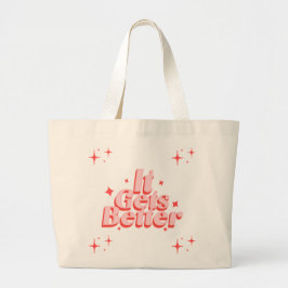 Bolsa Tote Grande Saco Tote com Tipografia Retro Sparkle