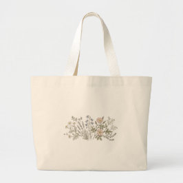Bolsa Tote Grande Saco Tote Floral Herbáceo