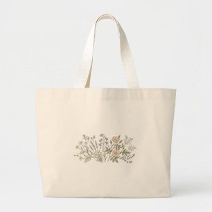Bolsa Tote Grande Saco Tote Floral Herbáceo