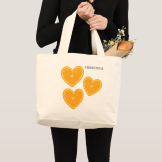 Bolsa Tote Grande Saco Tote Laranja em Forma de Coração – Lindo Saco