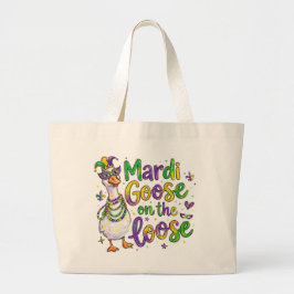 Bolsa Tote Grande Saco Tote Mardi Goose – Carro de Mardi Gras de Ani