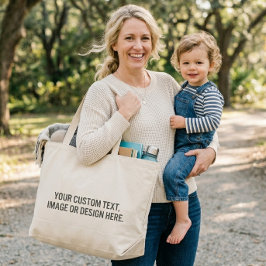 Bolsa Tote Grande Saco Tote Personalizado - Seu Texto ou Imagem