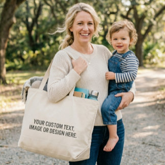 Bolsa Tote Grande Saco Tote Personalizado - Seu Texto ou Imagem