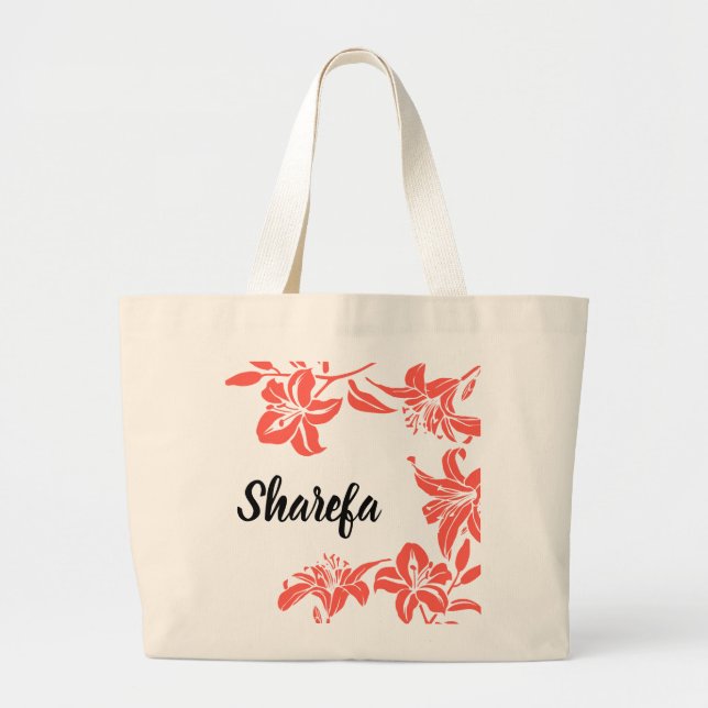 Bolsa Tote Grande Saco Tote Red Tiger Lilly (Frente)