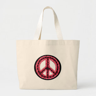 Bolsa Tote Grande saco vermelho da paz