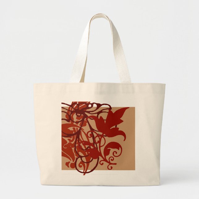 Bolsa Tote Grande Saco vermelho do Flourish (Frente)
