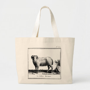 Bolsa Tote Grande Sacola antiga dos carneiros de Merino