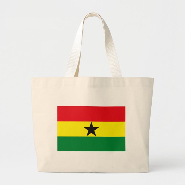 Bolsa Tote Grande Sacola da bandeira de Ghana (Frente)
