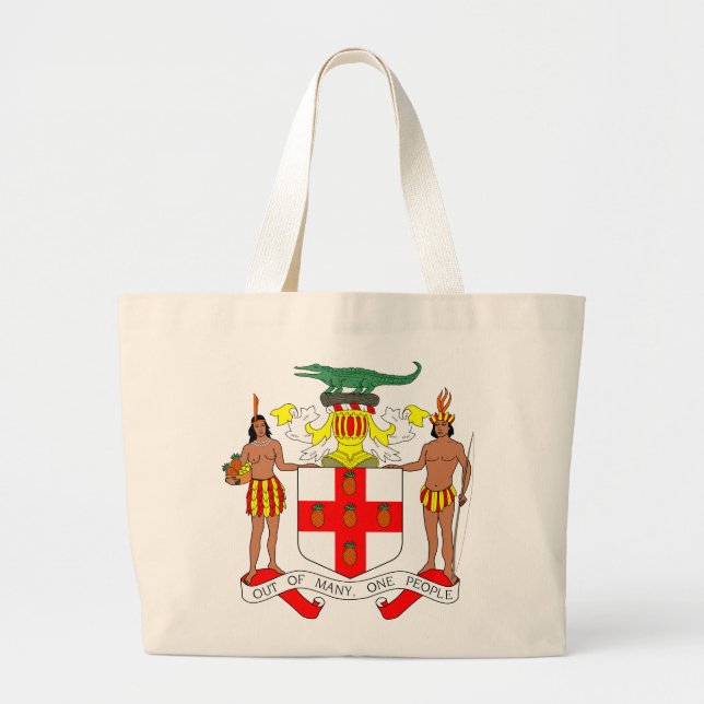 Bolsa Tote Grande Sacola da brasão de Jamaica (Frente)