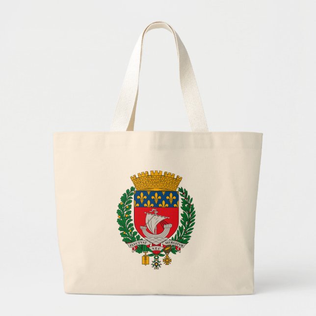 Bolsa Tote Grande Sacola da brasão de Paris (Frente)