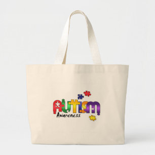 Bolsa Tote Grande Sacola da consciência do autismo