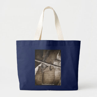 Bolsa Tote Grande Sacola das canvas com violoncelo