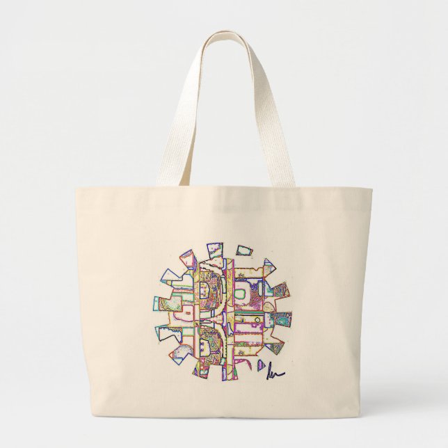 Bolsa Tote Grande Sacola das canvas das mulheres coloridas (Frente)