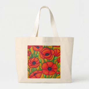 Bolsa Tote Grande Sacola das papoilas de Tuscan