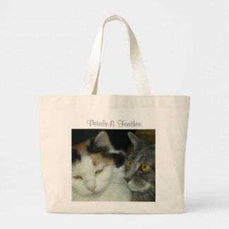 Bolsa Tote Grande Sacola das pétalas e da pena