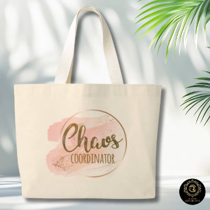 Bolsa Tote Grande Sacola de Algodão Diário Coordenador de Caos Moder