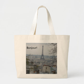 Bolsa Tote Grande Sacola de Bonjour Paris