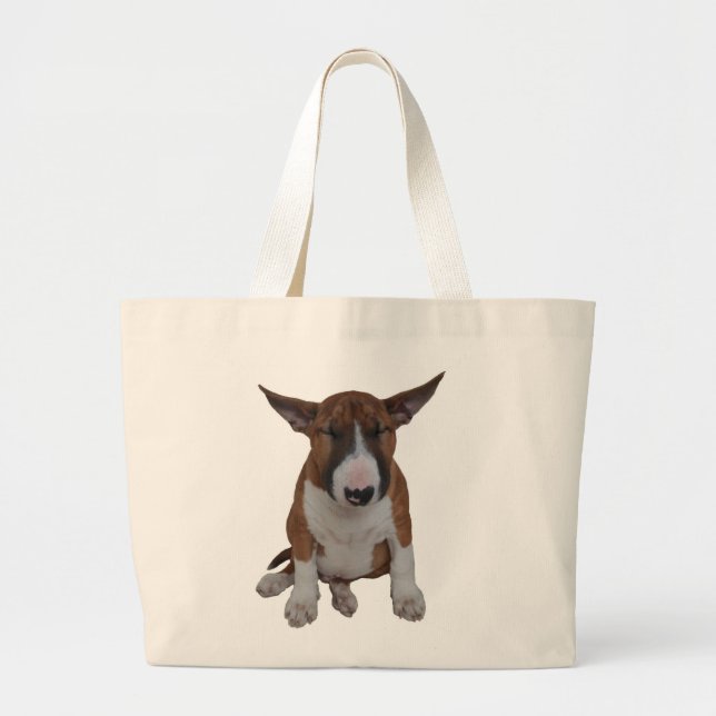 Bolsa Tote Grande Sacola de bull terrier do bebê (Frente)