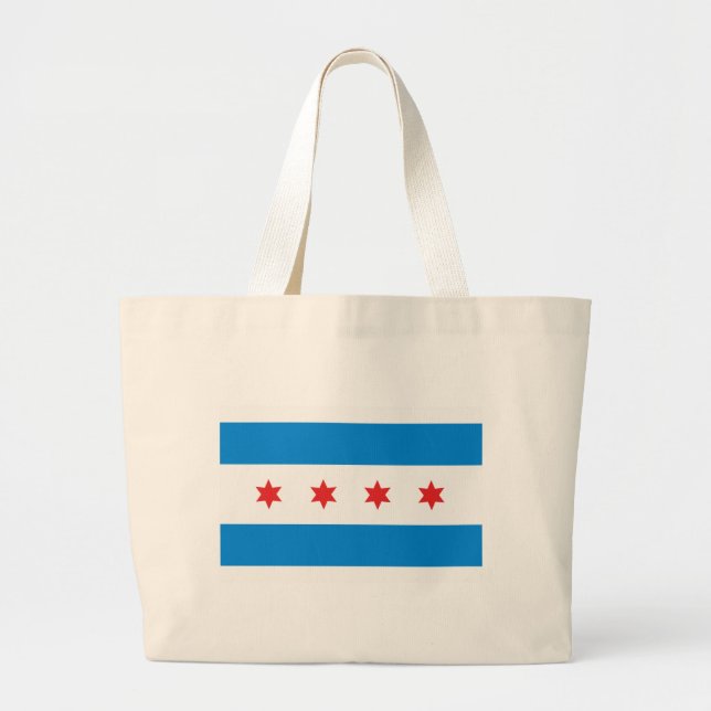 Bolsa Tote Grande Sacola de Chicago (Frente)