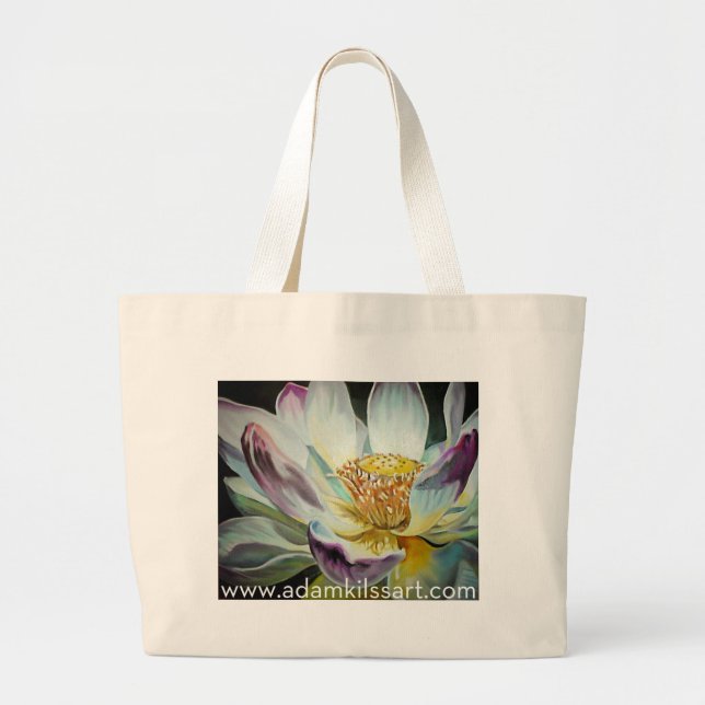 Bolsa Tote Grande Sacola de Lotus (Frente)