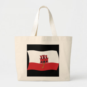 Bolsa Tote Grande Sacola de mão com a bandeira de Gibraltar