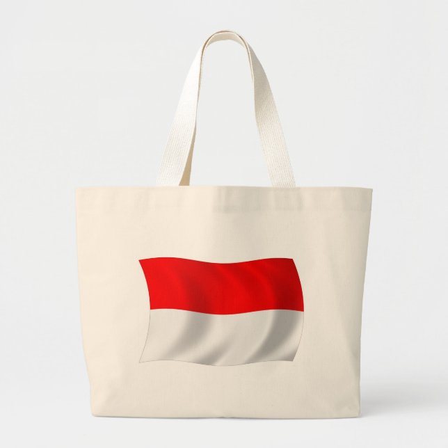 Bolsa Tote Grande Sacola de Mão da Bandeira de Mônaco (Frente)