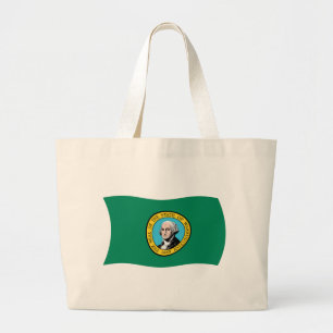Bolsa Tote Grande Sacola de mão da bandeira de Washington