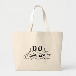 Bolsa Tote Grande Sacola de Mensagem de Encorajamento - Design de Ti
